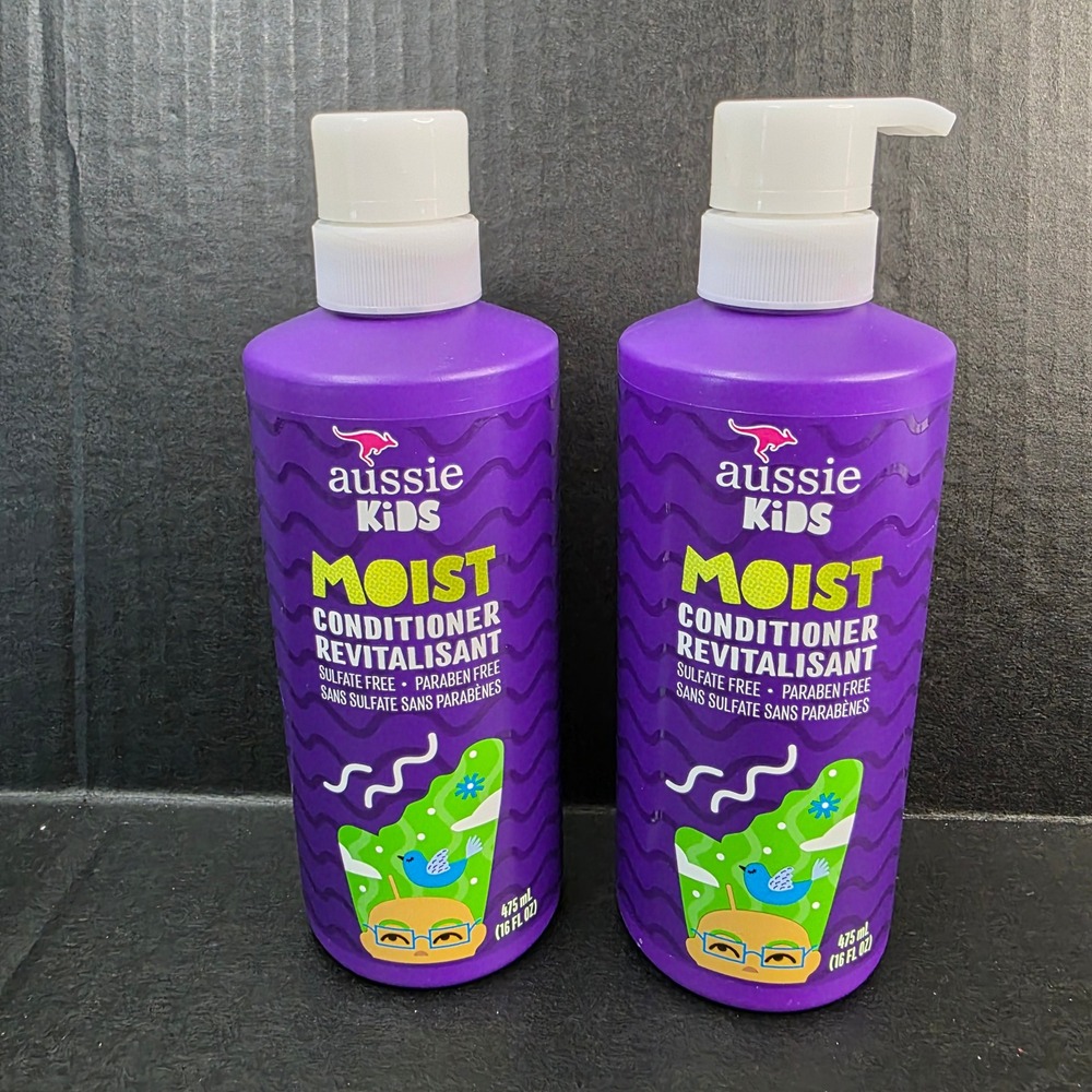 Aussie Kids Moist Conditioner Kids 16oz Purple 2 Pack Sulfate Paraben Free